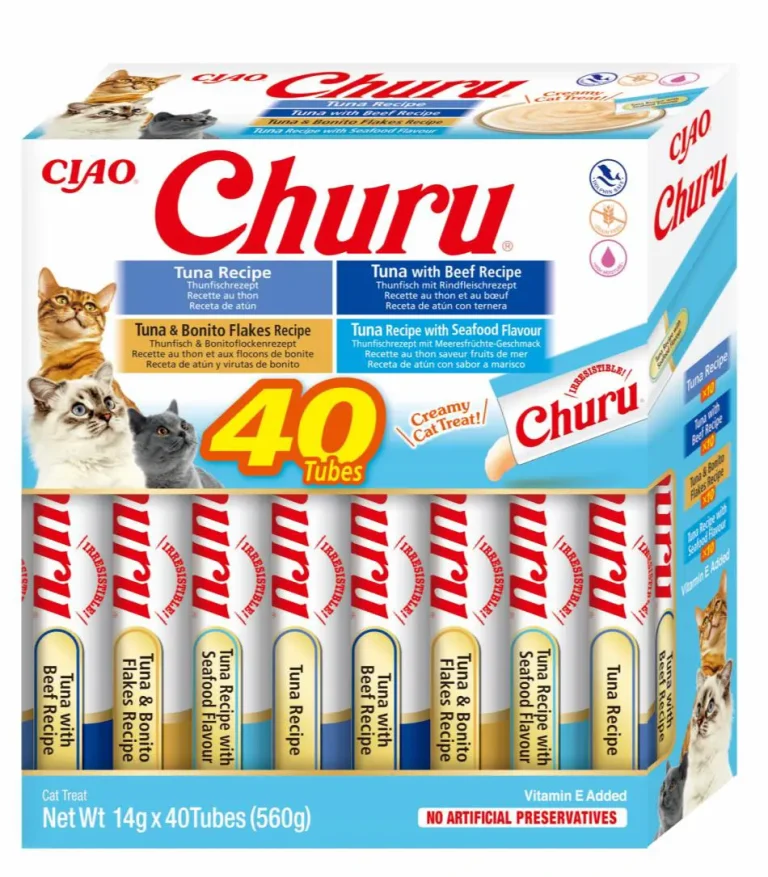 CHURU CAT VARIEDADES DE ATUN CON MARISCO 40X14GR