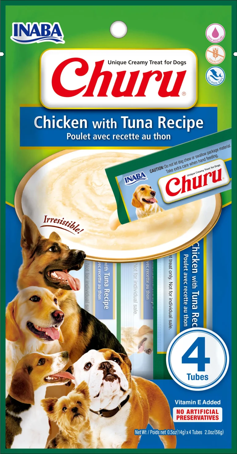 CHURU DOG RECETA DE POLLO CON ATUN DISPLAY 12X56GR