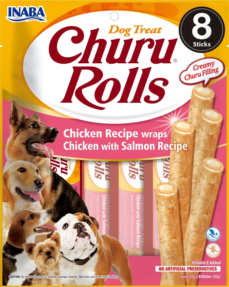 CHURU DOG ROLLS RECETA DE POLLO CON SALMON DISPLAY 8X96GR