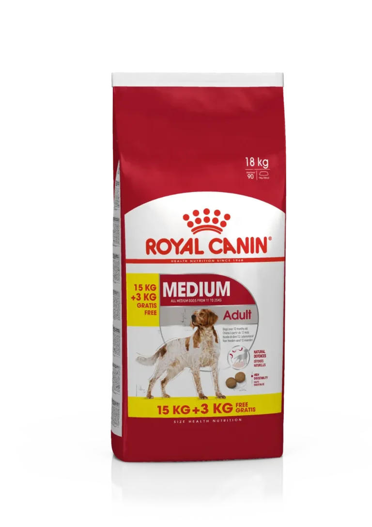 ROYAL CANINE ADULT MEDIUM 15KG+3KG