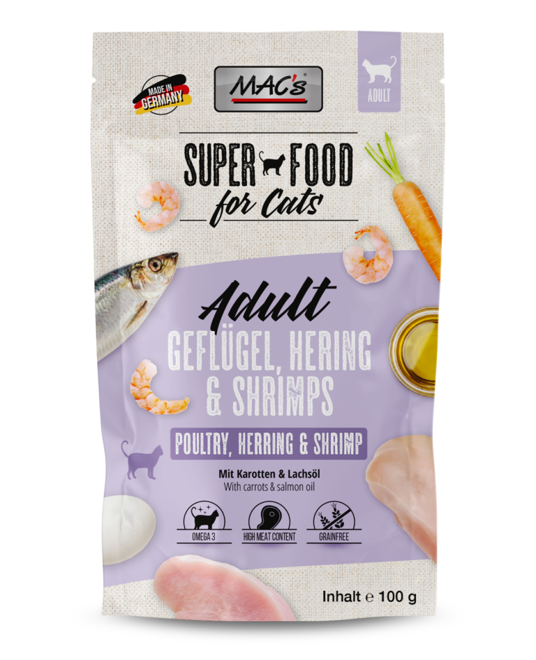 MAC's Cat Pouch Aves, arenque y gambas 100g