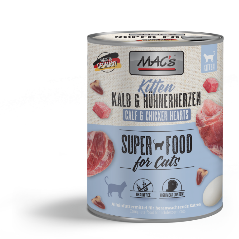MAC's Cat Kitten Ternera Joven y Corazones de Pollo 800gr