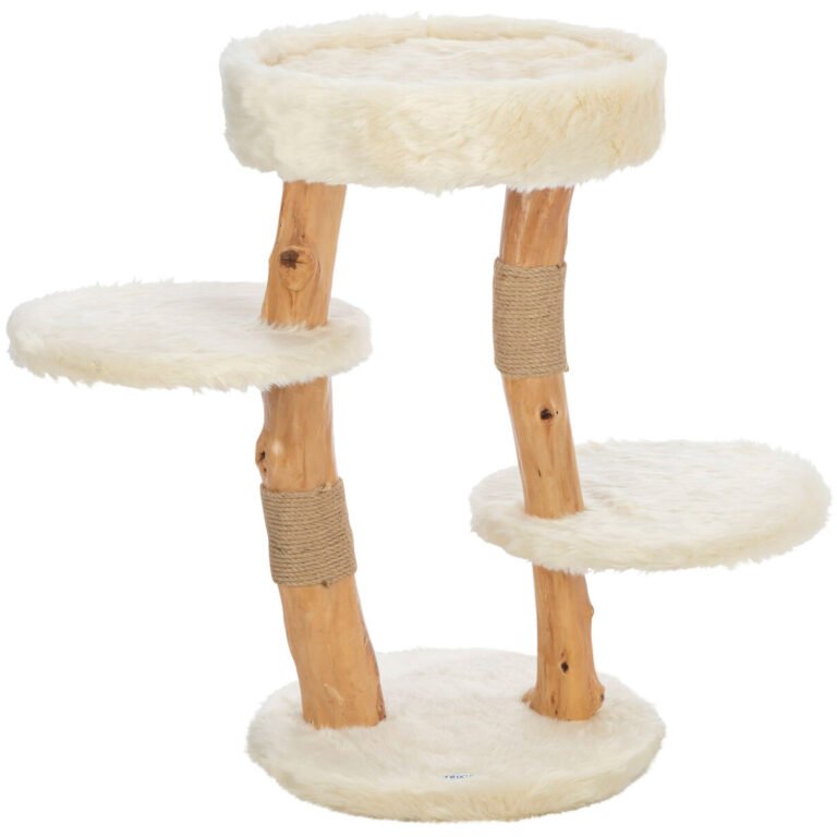 TRIXIE Poste Rascador Santo para gatos, madera auténtica, 73 cm, crema