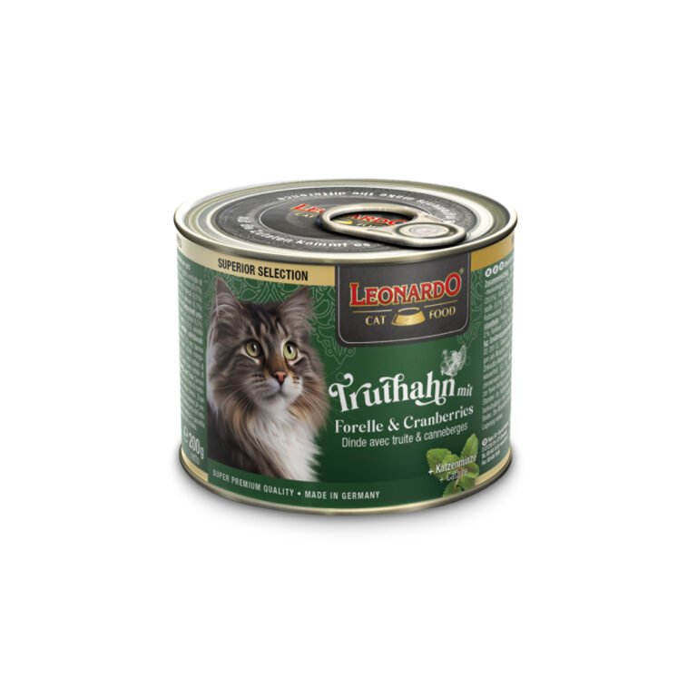 Leonardo Gato Superior Pavo con trucha & arándano rojo 6x200gr