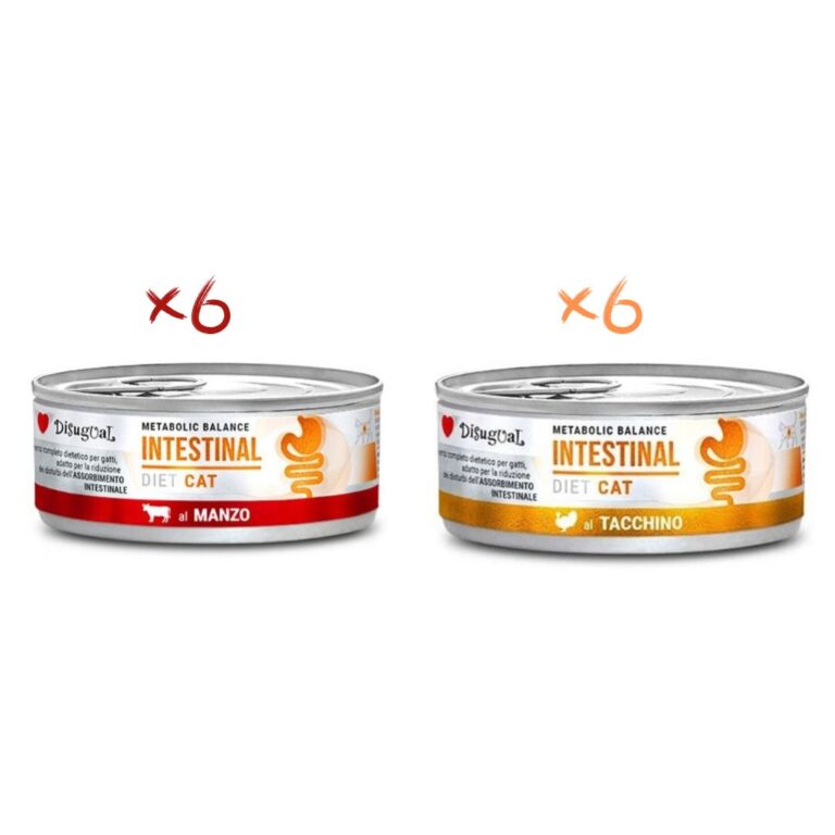 Disugual Intestinal Gato Pack 12x85Gr Varios Sabores: Ternera y Pavo