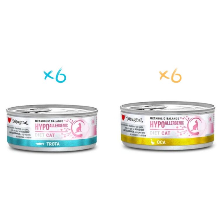 Disugual Hipoalergénico Gato Pack 12x85Gr Varios Sabores: Trucha y Oca