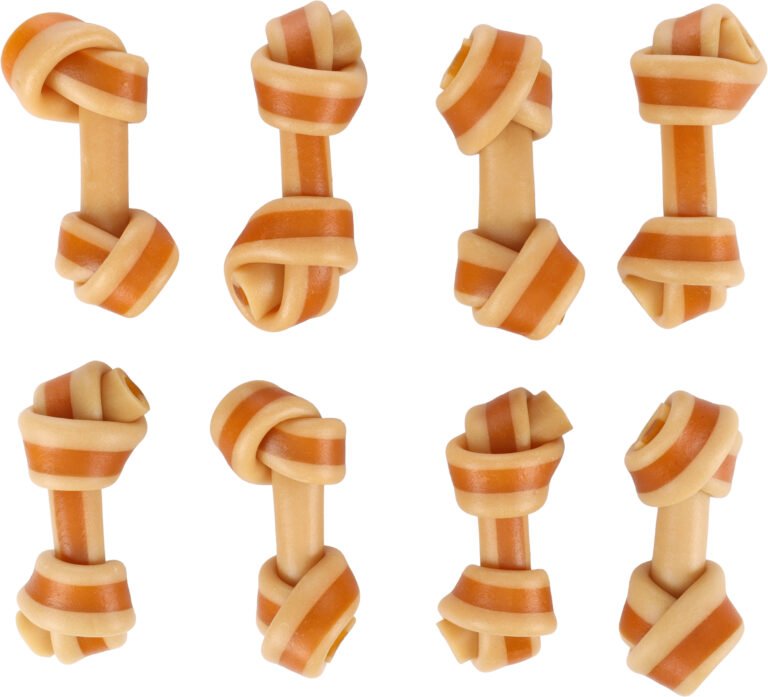 Flamingo Zero Rawhide Hueso Anudado Con Pollo 6Cm 8Pzs 144G