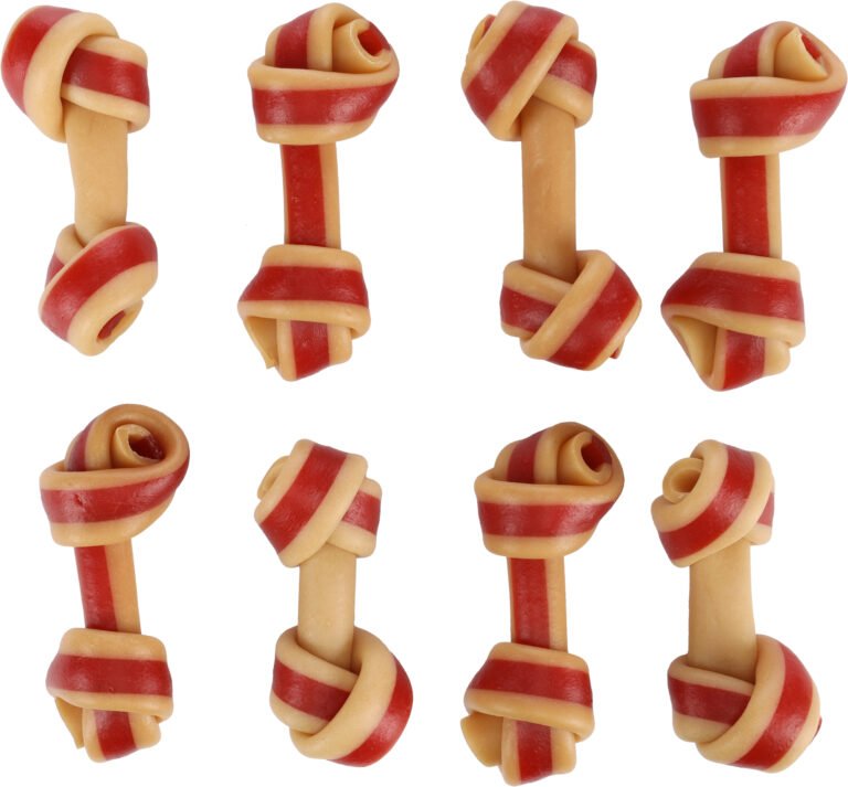 Flamingo Zero Rawhide Hueso Anudado Con Pollo Y Cerdo 6Cm 8Pzs 144G