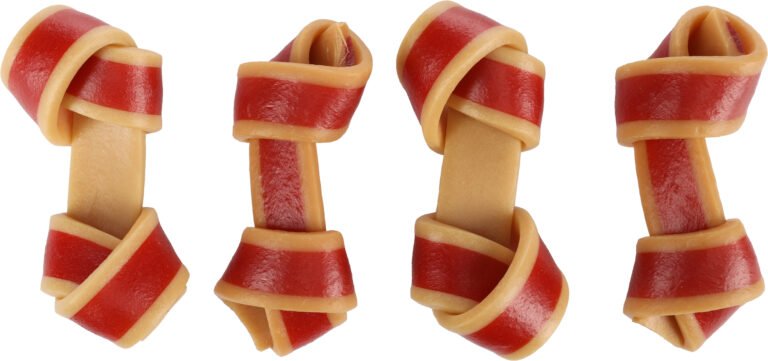 Flamingo Zero Rawhide Hueso Anudado Con Pollo Y Cerdo 9Cm 4Pzs 140G