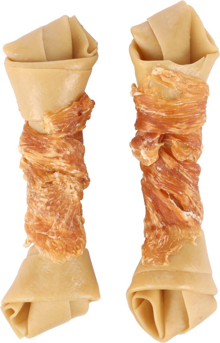Flamingo Zero Rawhide Hueso Anudado Con Pollo 14Cm 2Pzs 120G