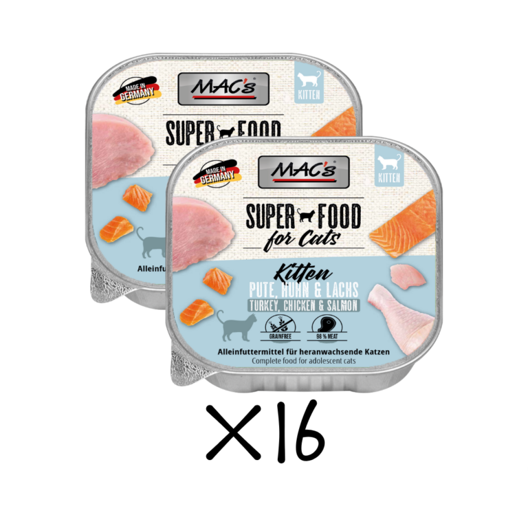 MAC's Cat Kitten Pavo, pollo y salmón Pack 16x100gr