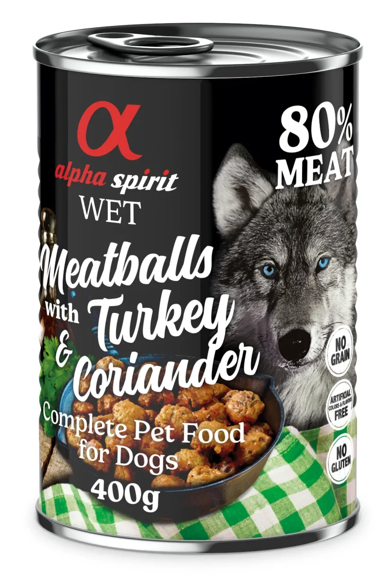 ALPHA SPIRIT CANINE ALBONDIGAS PAVO CILANTRO 6X400GR