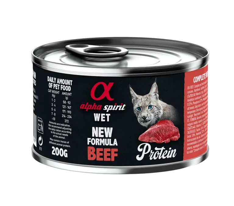 ALPHA SPIRIT FELINE TERNERA LATA CAJA 6X200GR