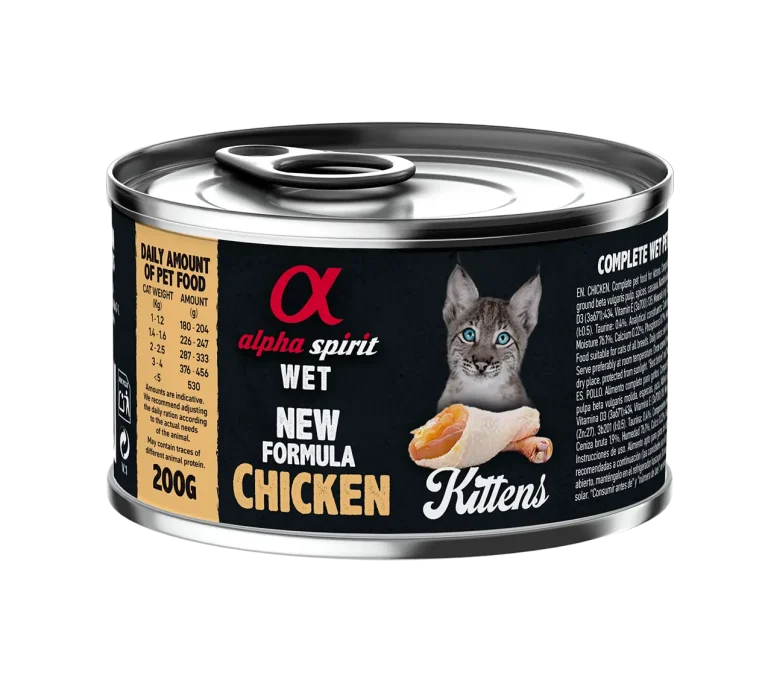 ALPHA SPIRIT FELINE KITTEN POLLO LATA CAJA 6X200GR