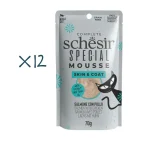 Schesir Special Mousse Alimento Húmedo Completo 12 X 70 Gr Skin&Coat salmón con pollo