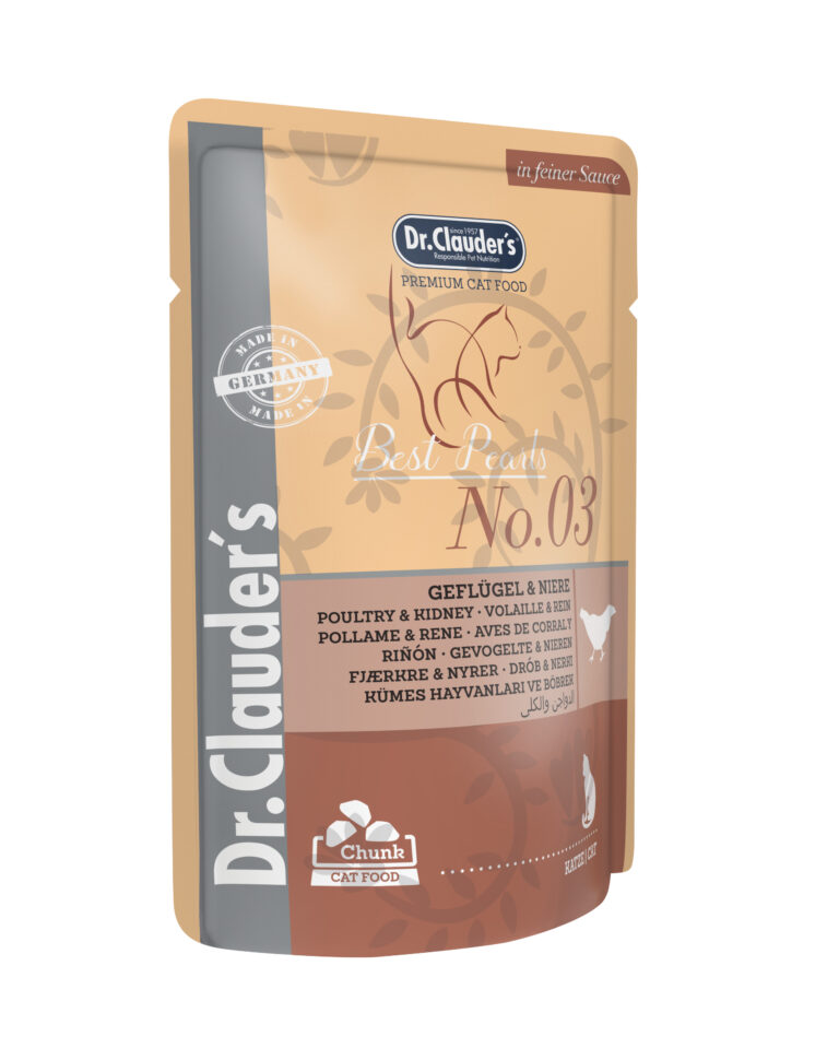 Dr.Clauder's Húmedo Best Pearls En Salsa Ave Y Riñón 20x100Gr Pouch Gato
