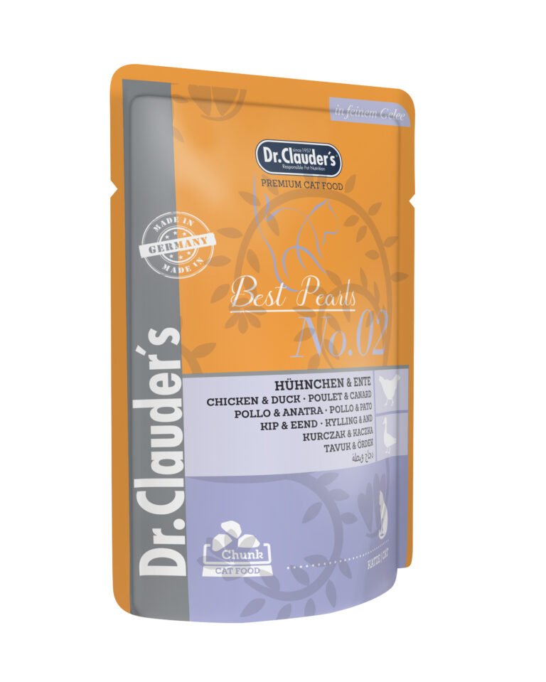 Dr.Clauder's Húmedo Best Pearls En Gelatina Pollo Y Pato 20x100Gr Pouch Gato
