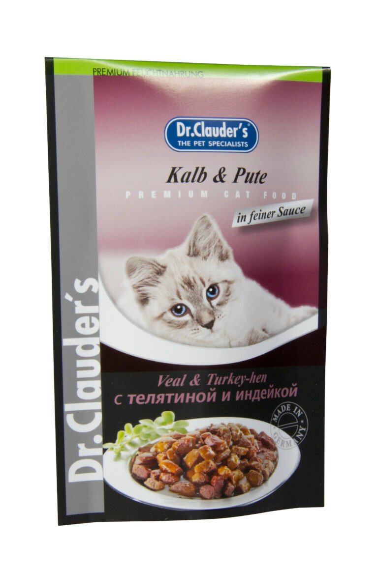 Dr.Clauder's Húmedo Best Pearls En Gelatina N.6 Ternera Y Pavo 20x100Gr Pouch Gato