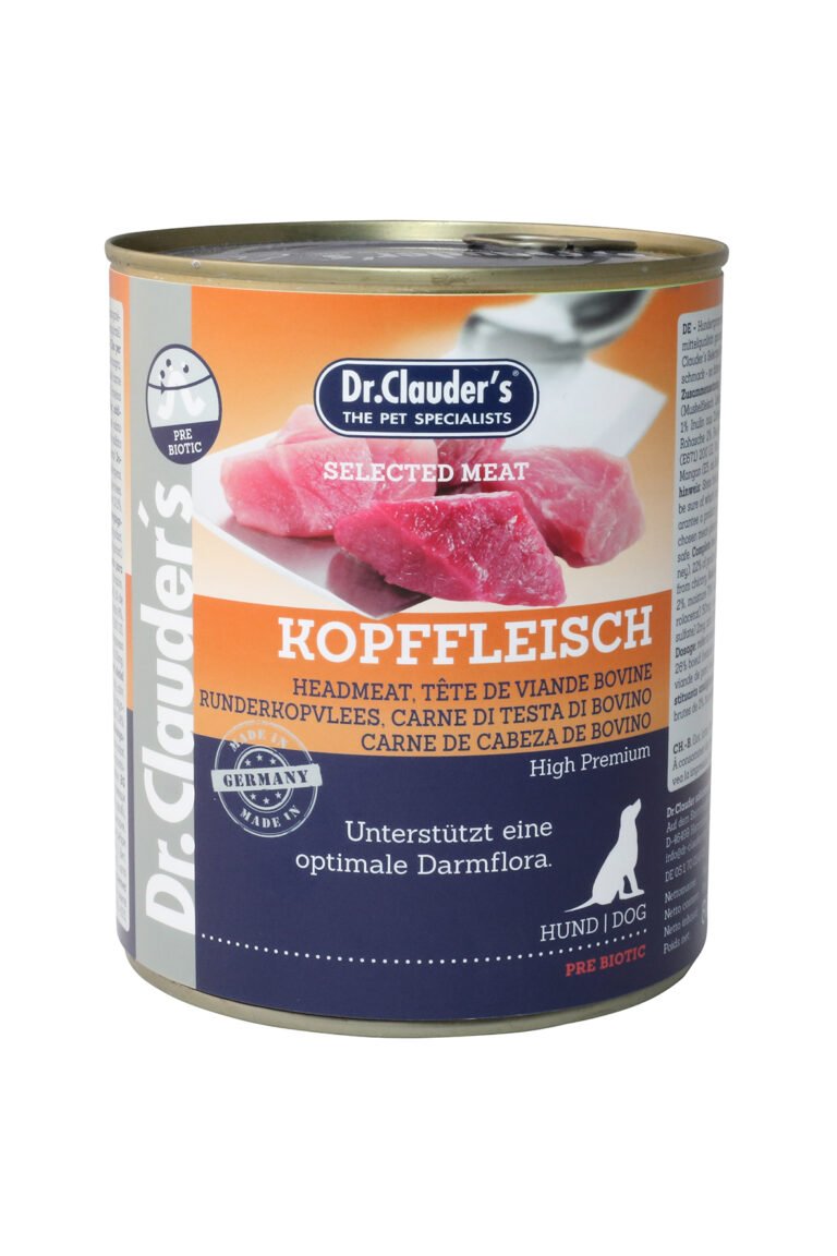 Dr.Clauder's Húmedo Carne Seleccionada Prebiotic Carne De Cabeza 6x800G Perro