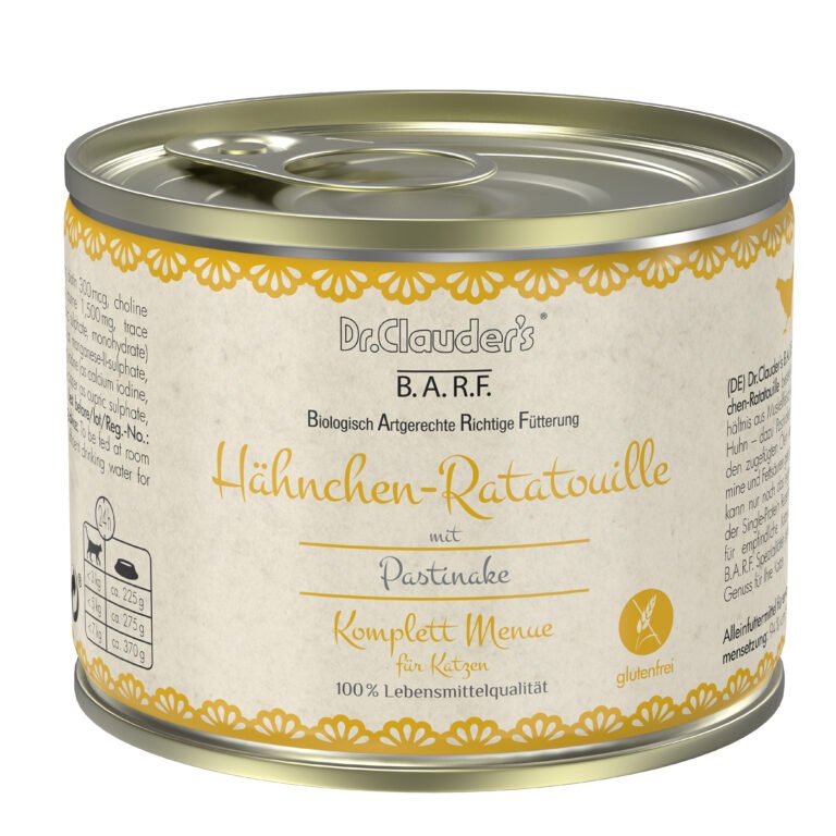 Dr.Clauder's Húmedo B.A.R.F. Menú Completo Pollo Ratatouille  6x200Gr Gato