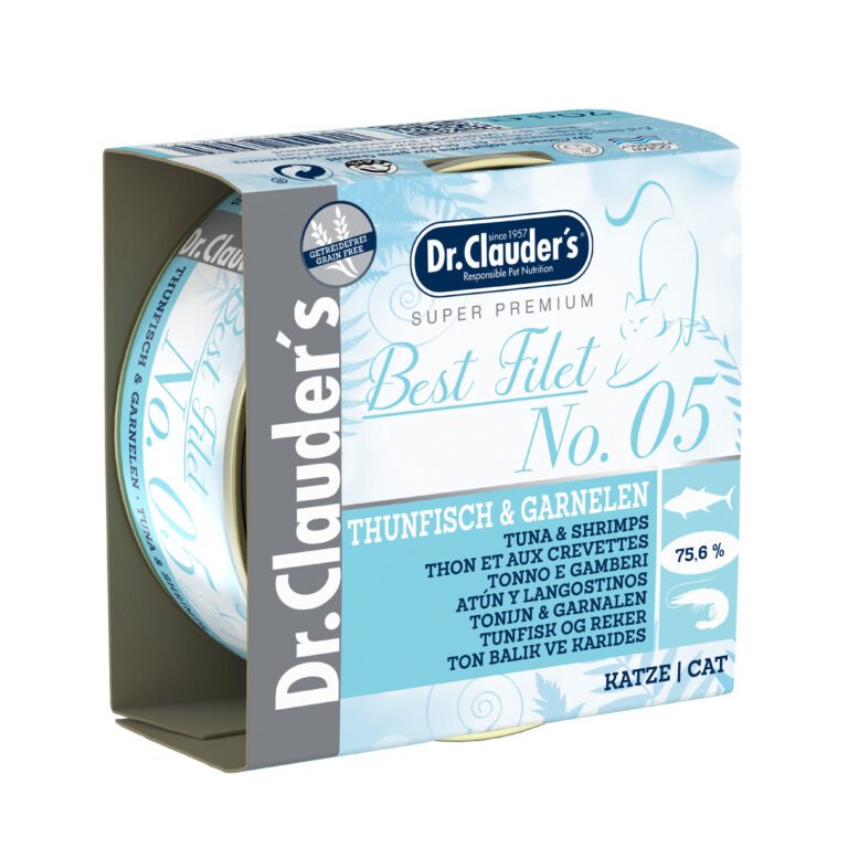 Dr.Clauder's Húmedo Best Fillet Adult No. 5 Atún Y Camarones 24x70Gr Gato