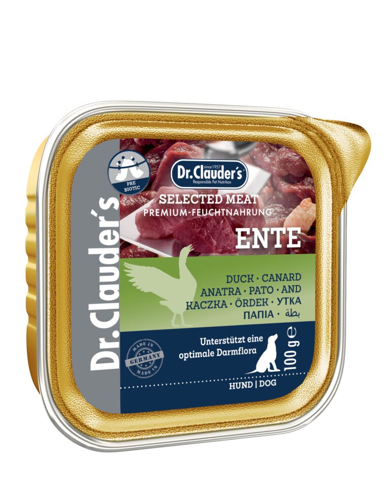Dr.Clauder's Húmedo Carne Seleccionada Prebiotic Pato 30x100G Perro