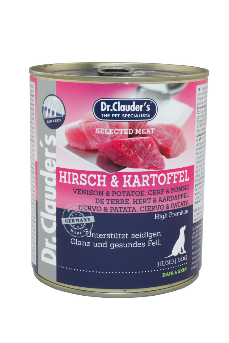 Dr.Clauder's Húmedo Carne Seleccionada Pro Hair & Skin Venado Y Patata 6x800Gr Perro