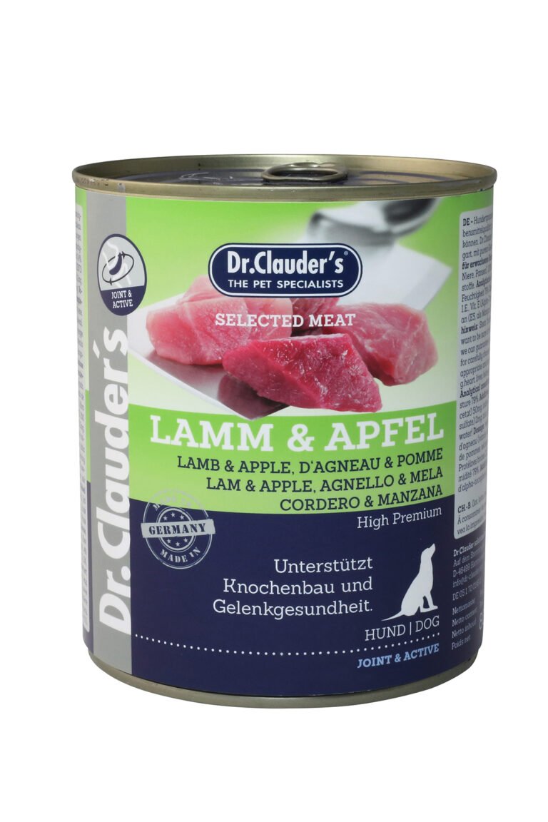 Dr.Clauder's Húmedo Carne Seleccionada Prebiotic Cordero Y Manzana 6x800G Perro