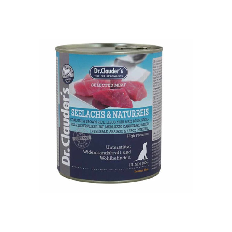 Dr.Clauder's Húmedo Carne Seleccionada Immune Plus Carbonero Y Arroz Integral 6x800G Perro