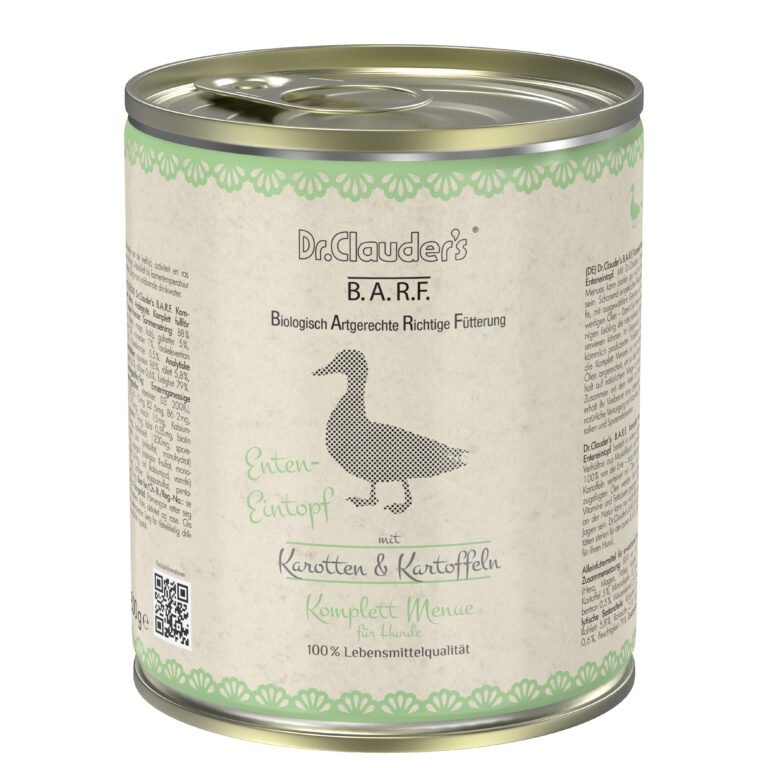 Dr.Clauder's Húmedo B.A.R.F. Menú Completo Guiso De Pato 6x800G Perro