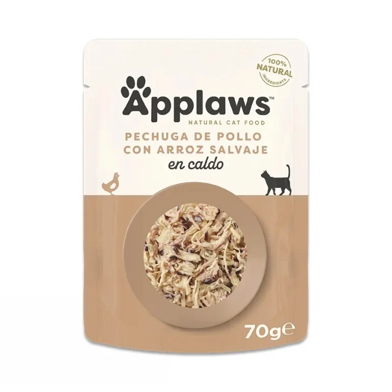 APPLAWS CAT SOBRE PECHUGA DE POLLO CON ARROZ SALVAJE 12X70GR