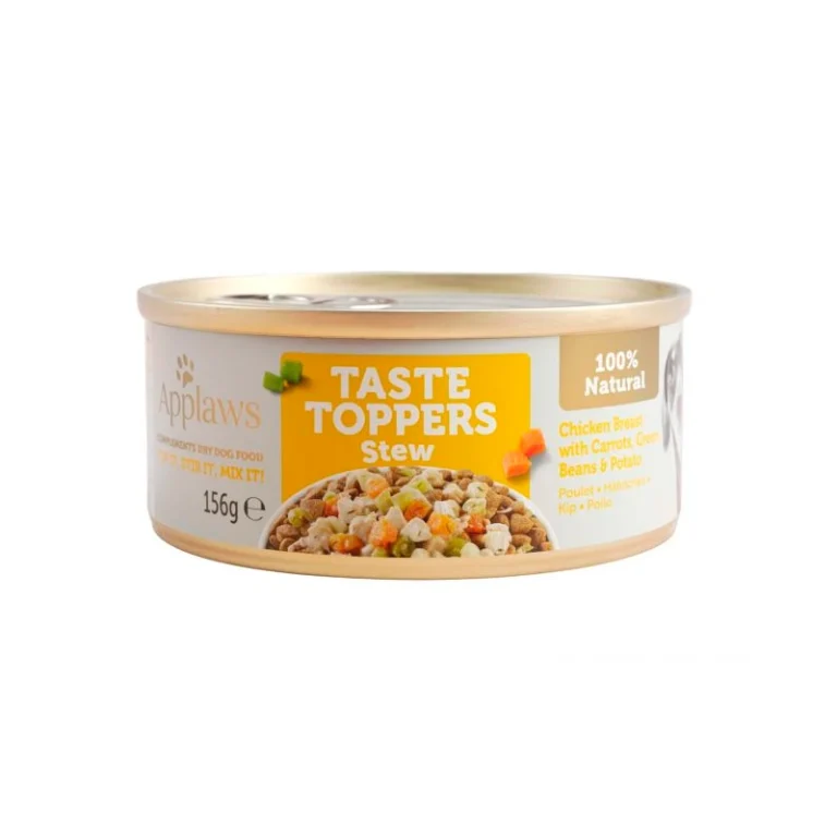 APPLAWS DOG LATA TOPPER ESTOFADO POLLO VERDURAS 12X156GR