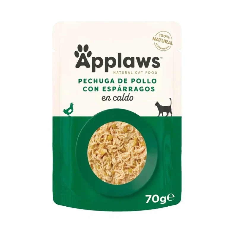 APPLAWS CAT SOBRE POLLO CON ESPARRAGOS 12X70GR