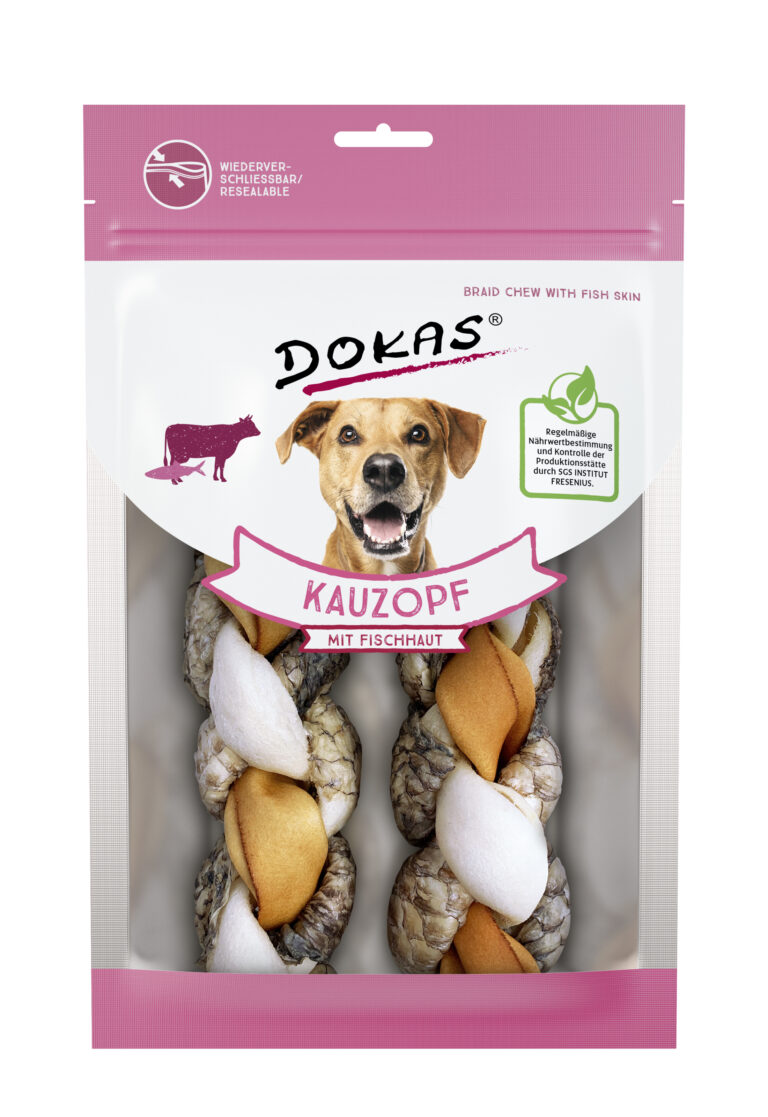 DOKAS Trenza de buey con piel de pescado (2 pcs) 8x120 gr