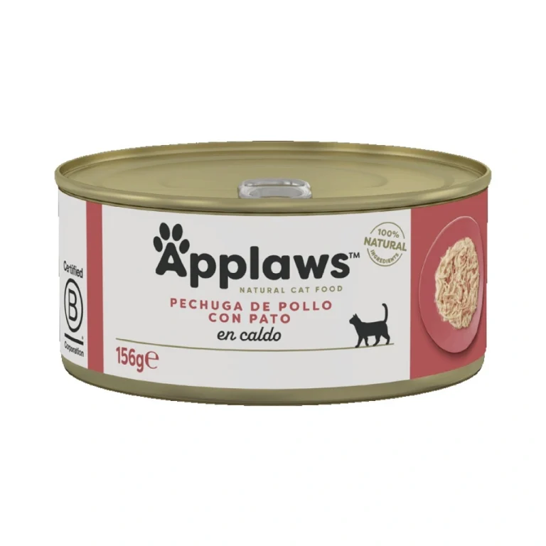 APPLAWS CAT LATA POLLO Y PATO 24X156GR