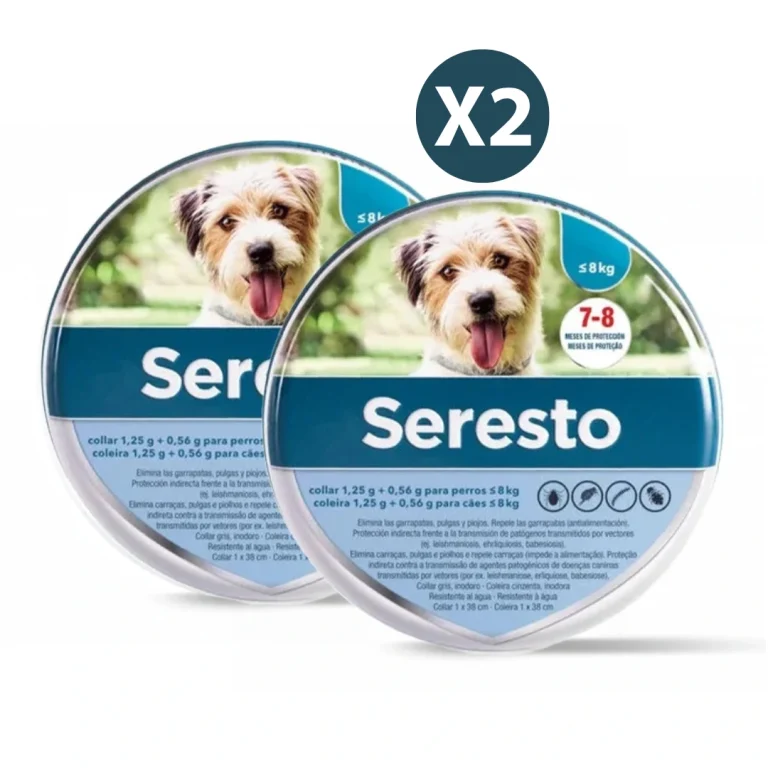 2x Seresto Collar antiparasitario Perros  38cm < 8kg Pack de 2