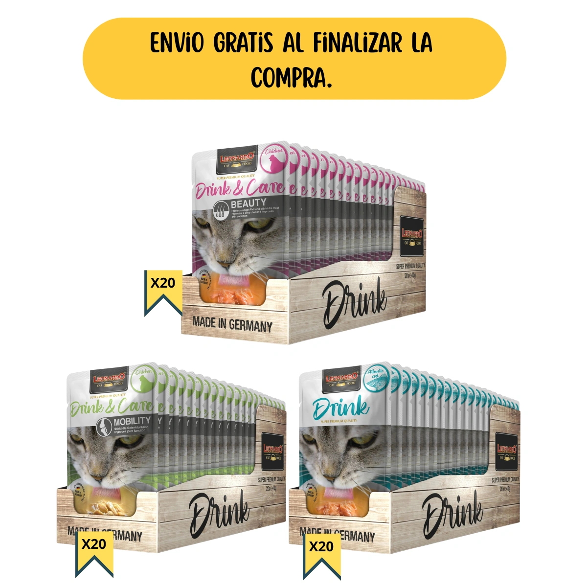 LEONARDO DRINK PACK 3X20UND SABORES NUEVOS