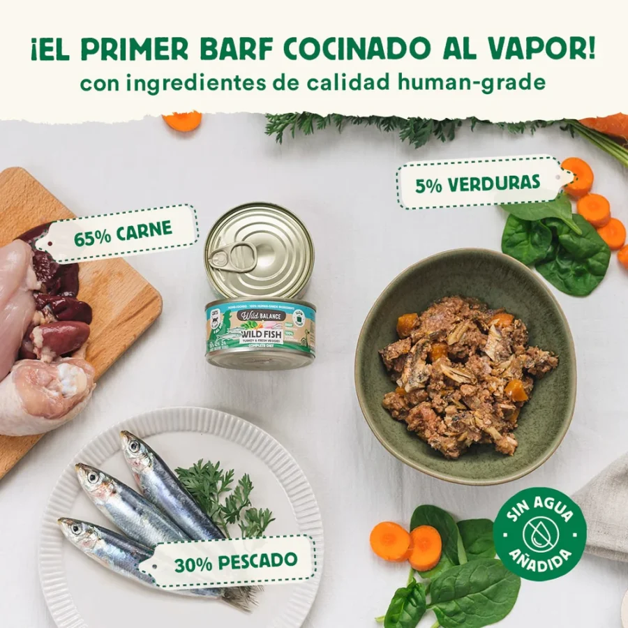 WILD BALANCE GATO BARF PESCADO 120GR
