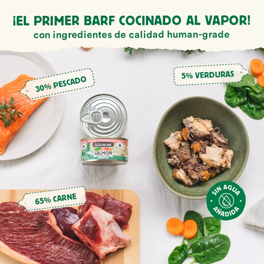 WILD BALANCE GATO BARF SALMÓN 120GR