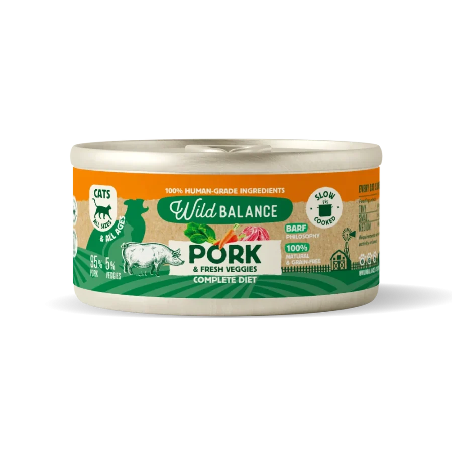 WILD BALANCE GATO BARF CERDO 120GR