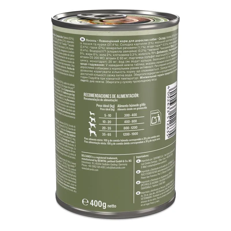 BELCANDO Holistic Salmón| Nutrición Holística Sin Cereales 6x400gr