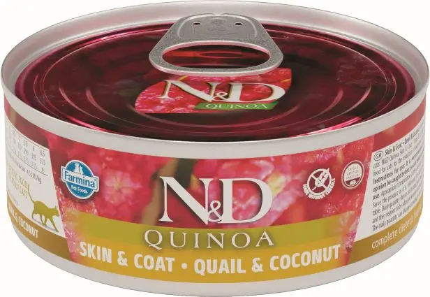 FARMINA ND GATO QUINOA SKIN COAT CODORNIZ CAJA 24X80GR